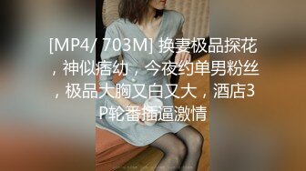 [MP4/ 703M] 换妻极品探花，神似痞幼，今夜约单男粉丝，极品大胸又白又大，酒店3P轮番插逼激情