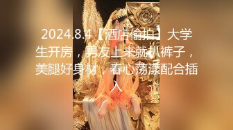 2024.8.4【酒店偷拍】大学生开房，男友上来就扒裤子，美腿好身材，春心荡漾配合插入